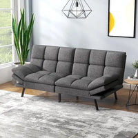Canapé-lit futon, canapé pliable en mousse à mémoire de forme, causeuse convertible avec accoudoirs réglables pour petit espace