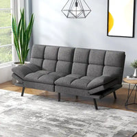 Canapé-lit futon, canapé pliable en mousse à mémoire de forme, causeuse convertible avec accoudoirs réglables pour petit espace