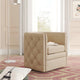 Fauteuil pivotant capitonné en cuir pleine fleur Leslie