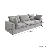 Canapé Sectionnel 3 Pièces Contemporain Moelleux Commix 120 pouces avec Coussins Garnis de Plumes