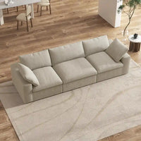 Canapé Sectionnel 3 Pièces Contemporain Moelleux Commix 120 pouces avec Coussins Garnis de Plumes
