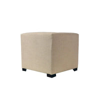 MJL Furniture Pouf carré capitonné 4 boutons en bois massif