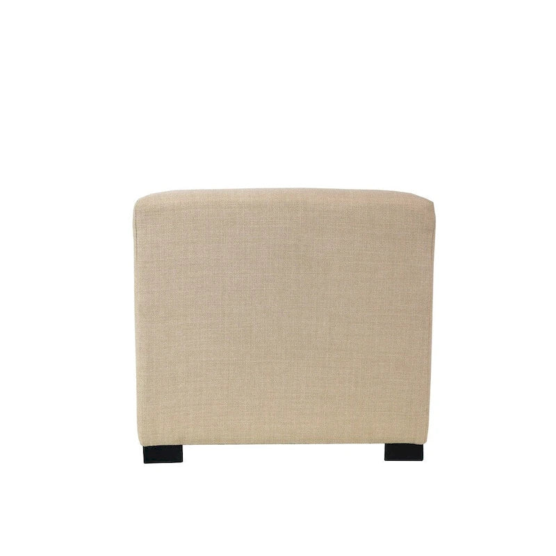 MJL Furniture Pouf carré capitonné 4 boutons en bois massif