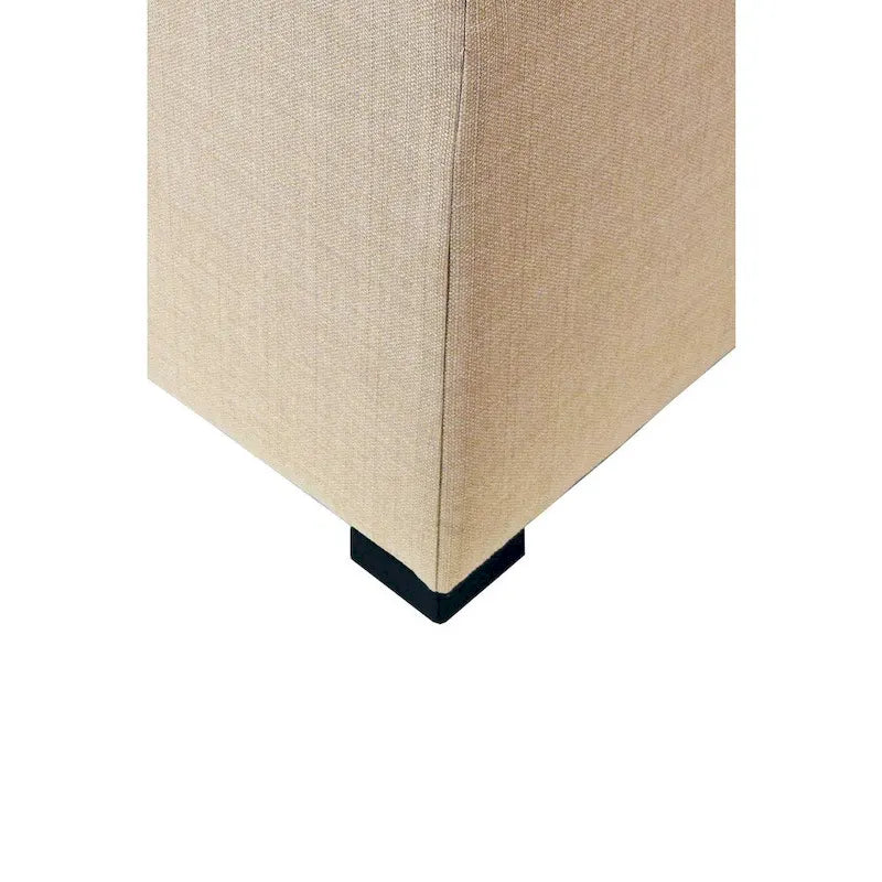 MJL Furniture Pouf carré capitonné 4 boutons en bois massif