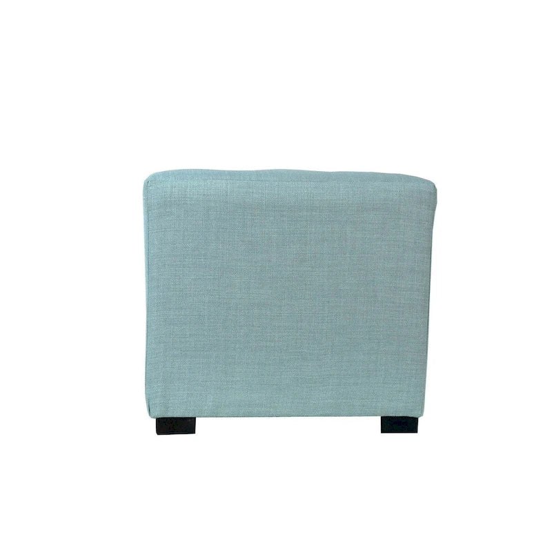 MJL Furniture Pouf carré capitonné 4 boutons en bois massif