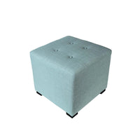 MJL Furniture Pouf carré capitonné 4 boutons en bois massif