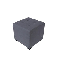 MJL Furniture Pouf carré capitonné 4 boutons en bois massif