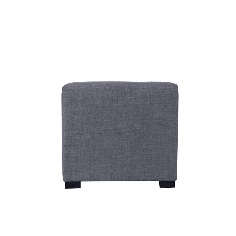 MJL Furniture Pouf carré capitonné 4 boutons en bois massif