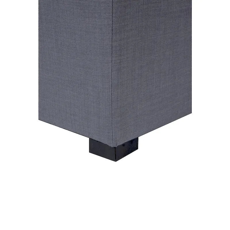 MJL Furniture Pouf carré capitonné 4 boutons en bois massif