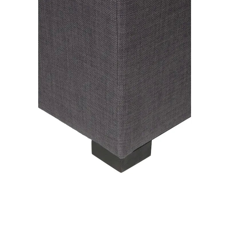 MJL Furniture Pouf carré capitonné 4 boutons en bois massif