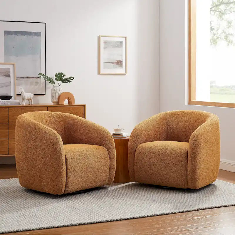 Kiptin - Fauteuil d'appoint tonneau pivotant à 360 degrés 31,7 pouces de large (lot de 2)