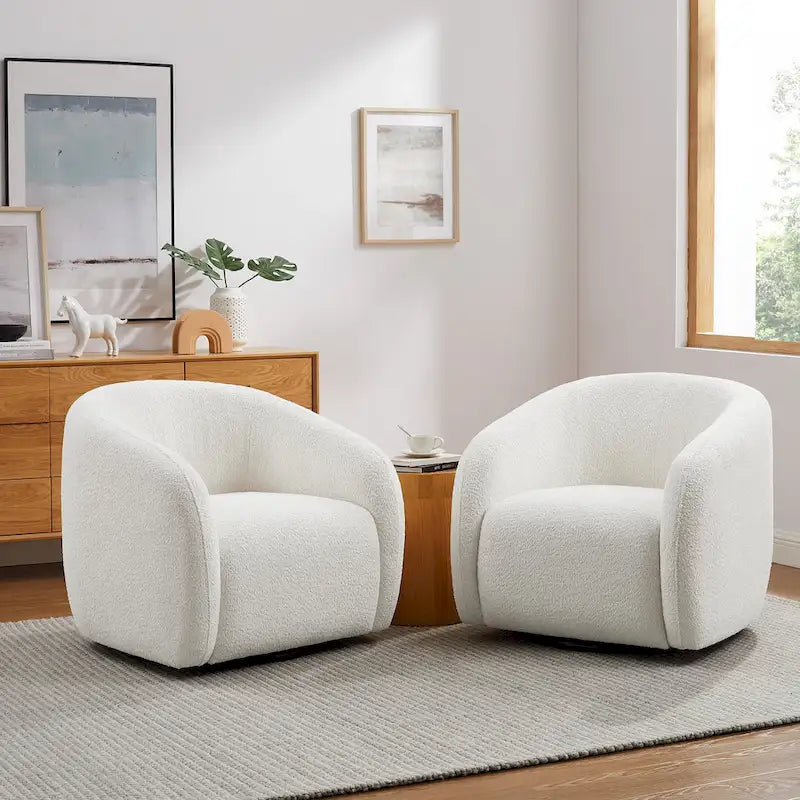 Kiptin - Fauteuil d'appoint tonneau pivotant à 360 degrés 31,7 pouces de large (lot de 2)