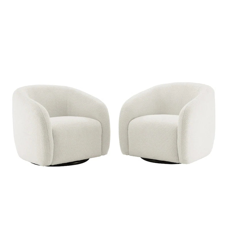 Kiptin - Fauteuil d'appoint tonneau pivotant à 360 degrés 31,7 pouces de large (lot de 2)