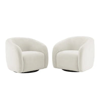 Kiptin Fauteuil d'appoint pivotant à 360° en forme de tonneau 31,7W (lot de 2)