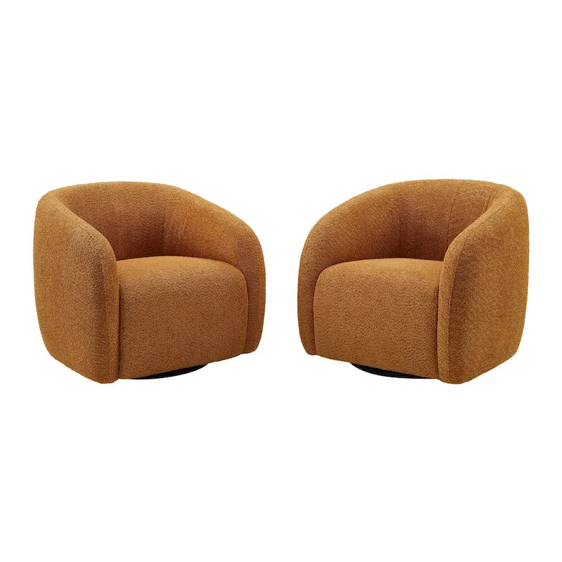 Kiptin - Fauteuil d'appoint tonneau pivotant à 360 degrés 31,7 pouces de large (lot de 2)