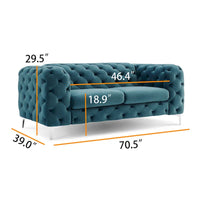 Causeuse Chesterfield Capitonnée en Velours Corvus Aosta