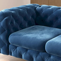 Causeuse Chesterfield Capitonnée en Velours Corvus Aosta