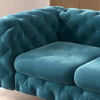 Causeuse Chesterfield Capitonnée en Velours Corvus Aosta