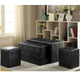 Cole ensemble contemporain 4 pièces de bancs gigognes et ottoman en similicuir par Furniture of America
