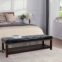 Banc rembourré à piètement en bois pour chambre à coucher ou entrée
