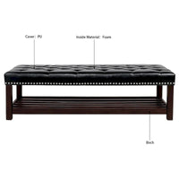 Banc rembourré à piètement en bois pour chambre à coucher ou entrée