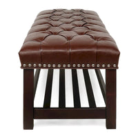 Banc rembourré à piètement en bois pour chambre à coucher ou entrée