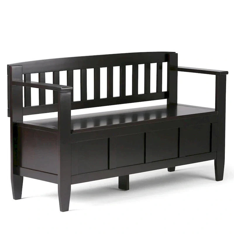 WYNDENHALL Riverside Banc de rangement contemporain en bois massif pour entrée de 122 cm de large - 51 cm de large