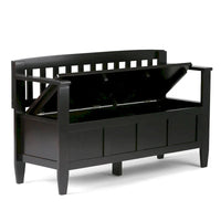 WYNDENHALL Riverside Banc de rangement contemporain en bois massif pour entrée de 122 cm de large - 51 cm de large