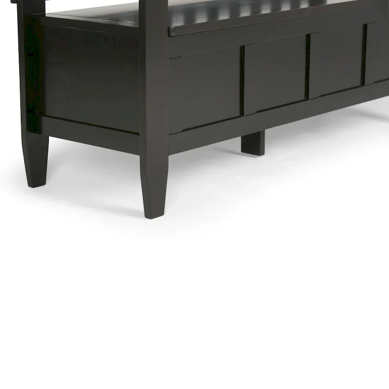 WYNDENHALL Riverside Banc de rangement contemporain en bois massif pour entrée de 122 cm de large - 51 cm de large
