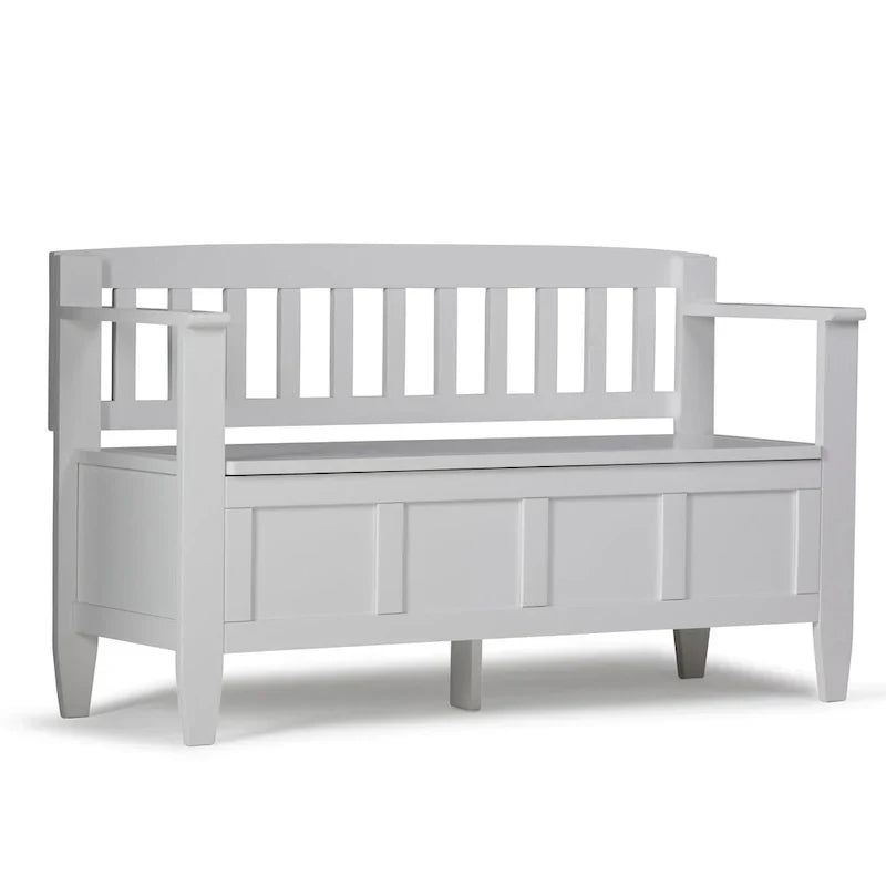 WYNDENHALL Riverside Banc de rangement contemporain en bois massif pour entrée de 122 cm de large - 51 cm de large