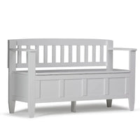 WYNDENHALL Riverside Banc de rangement contemporain en bois massif pour entrée de 122 cm de large - 51 cm de large
