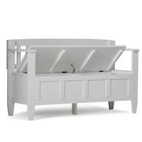WYNDENHALL Riverside Banc de rangement contemporain en bois massif pour entrée de 122 cm de large - 51 cm de large