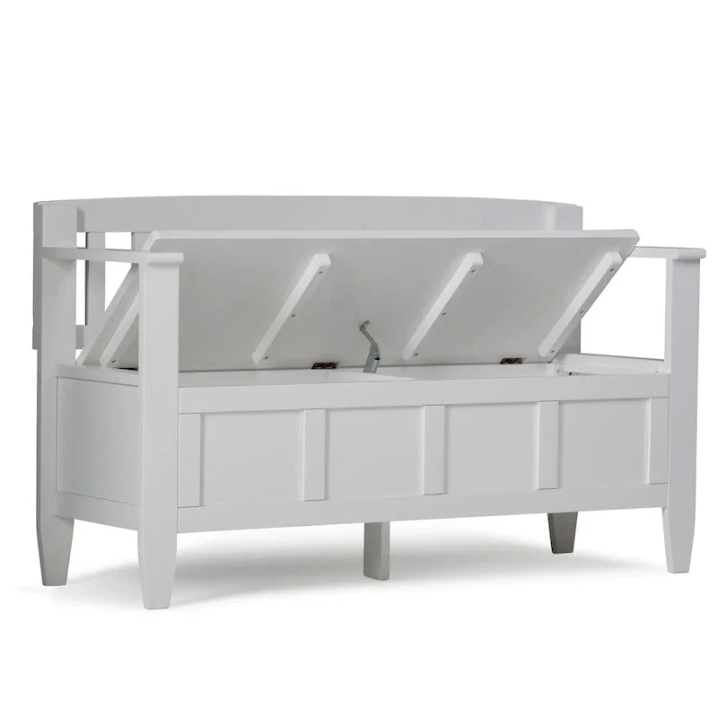 WYNDENHALL Riverside Banc de rangement contemporain en bois massif pour entrée de 122 cm de large - 51 cm de large