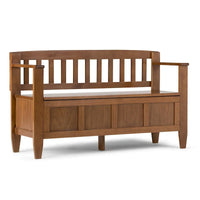WYNDENHALL Riverside Banc de rangement contemporain en bois massif pour entrée de 122 cm de large - 51 cm de large
