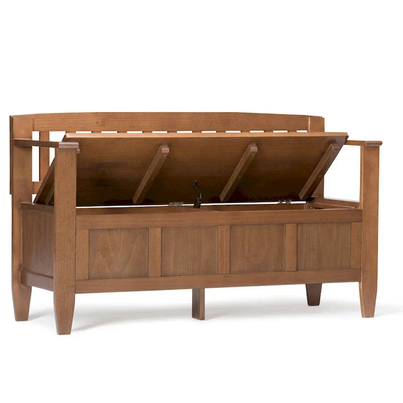 WYNDENHALL Riverside banc de rangement d'entrée contemporain en BOIS MASSIF 48 pouces de large - 20 pouces de large