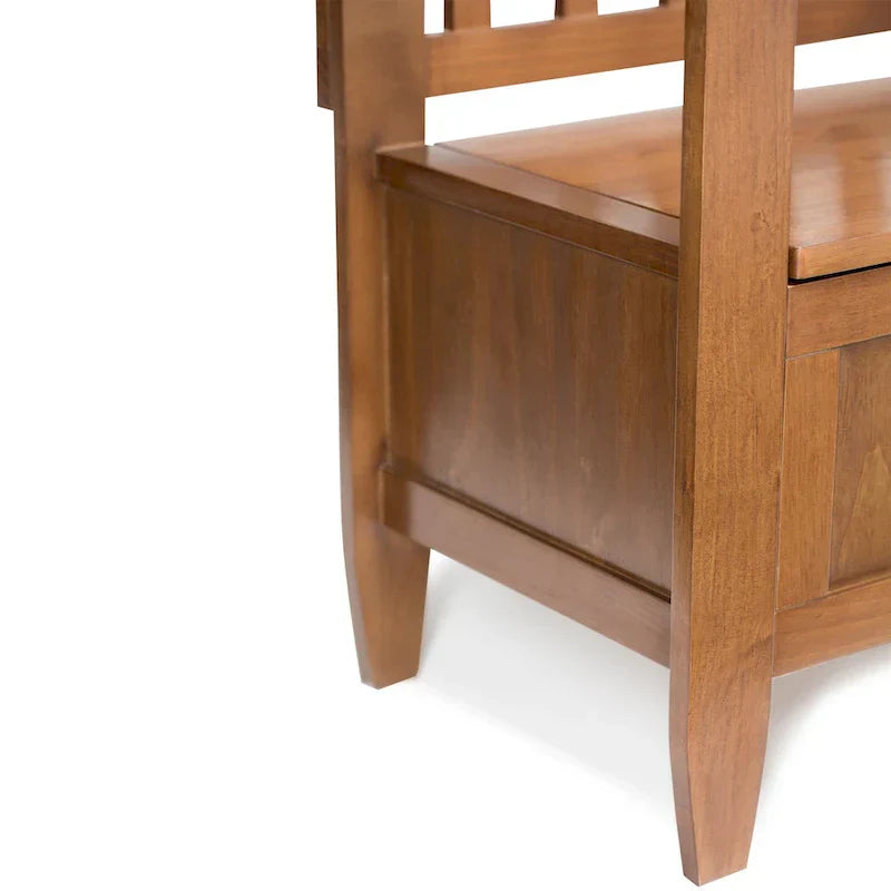 WYNDENHALL Riverside Banc de rangement contemporain en bois massif pour entrée de 122 cm de large - 51 cm de large