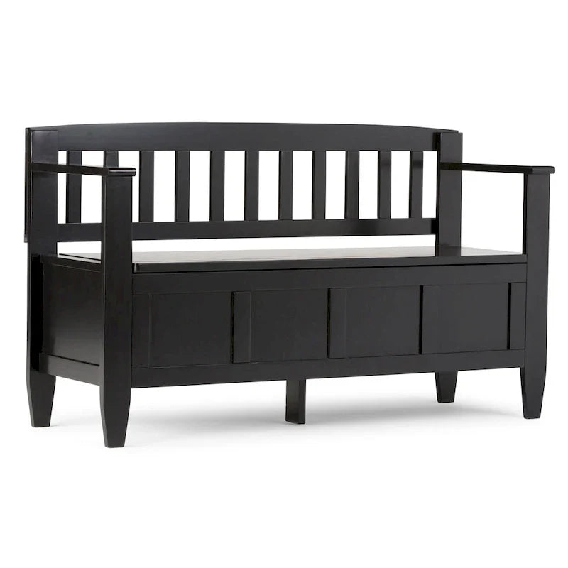 WYNDENHALL Riverside banc de rangement d'entrée contemporain en BOIS MASSIF 48 pouces de large - 20 pouces de large