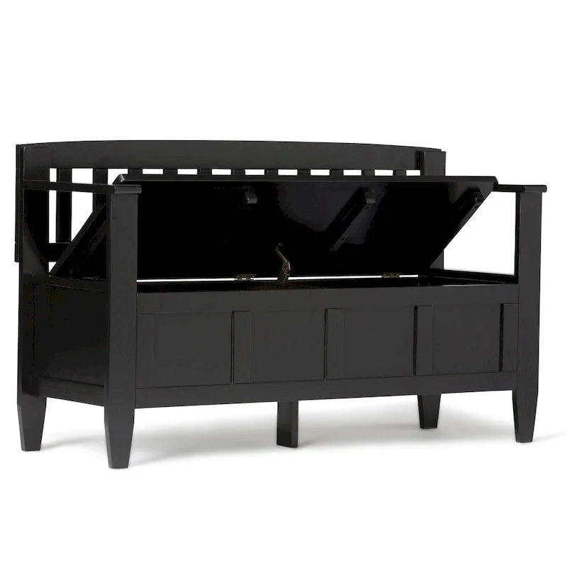 WYNDENHALL Riverside Banc de rangement contemporain en bois massif pour entrée de 122 cm de large - 51 cm de large
