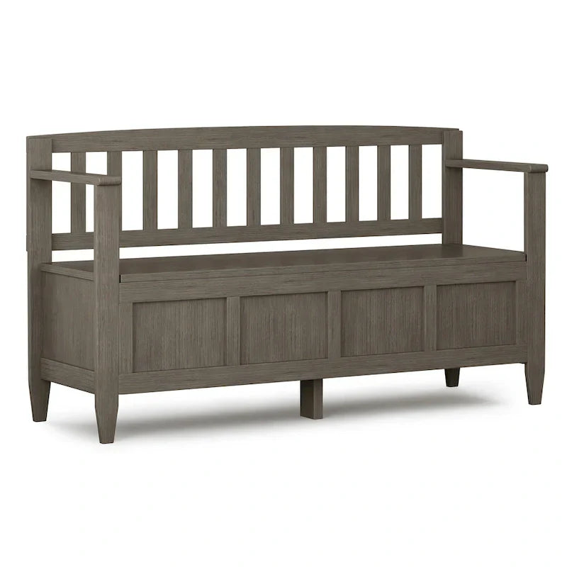 WYNDENHALL Riverside banc de rangement d'entrée contemporain en BOIS MASSIF 48 pouces de large - 20 pouces de large