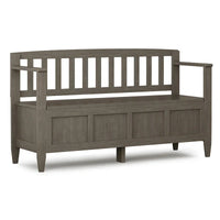 WYNDENHALL Riverside Banc de rangement contemporain en bois massif pour entrée de 122 cm de large - 51 cm de large