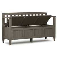 WYNDENHALL Riverside Banc de rangement contemporain en bois massif pour entrée de 122 cm de large - 51 cm de large