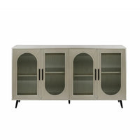 Meuble TV en bois avec armoire de rangement et étagères réglables - N/A