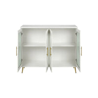 Meuble TV en bois avec armoire de rangement et étagères réglables - N/A