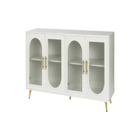 Meuble TV en bois avec armoire de rangement et étagères réglables - N/A
