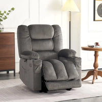 Fauteuil Inclinable Électrique MCombo avec Chaleur et Massage, Tissu 6079/PR670