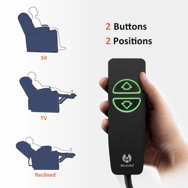 Fauteuil Inclinable Électrique MCombo avec Chaleur et Massage, Tissu 6079/PR670