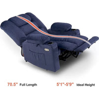 Fauteuil Inclinable Électrique MCombo avec Chaleur et Massage, Tissu 6079/PR670
