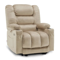 Fauteuil Inclinable Électrique MCombo avec Chaleur et Massage, Tissu 6079/PR670