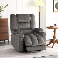 Fauteuil Inclinable Électrique MCombo avec Chaleur et Massage, Tissu 6079/PR670