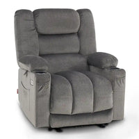 Fauteuil Inclinable Électrique MCombo avec Chaleur et Massage, Tissu 6079/PR670